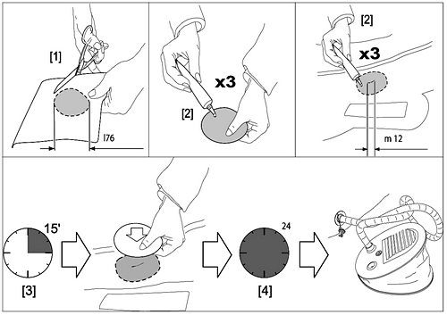 Процесс ремонта резиновой лодки