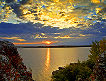 Sunset in the Orenburg region