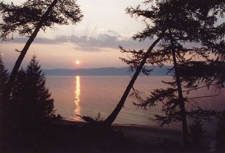 Baikal lake in Russia, sunset