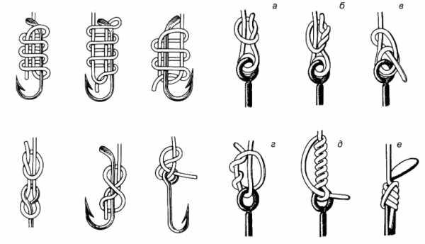 Как завязать рыболовный крючок схема