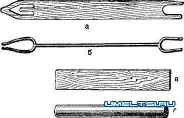 Челнок для плетения сетей чертеж с размерами